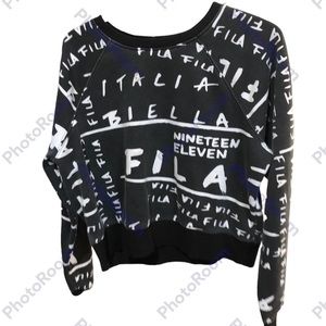 FILA ALL THE RAGE 1911 Crew Neck Sweatshirt  All Over Print Fleece Top Womens M
